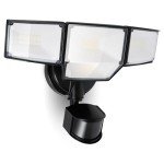LUTEC 80W 9000LM LED Security Lights Motion Sensor Outdoor Lights, 4 Head LED Flood Lights Outdoor 5000K Daylight, IP65 Waterproof, Motion Detected Lights for Outside, House, Garage, Yard (Black)