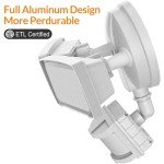 LEPOWER LED Motion Sensor Security Lights Outdoor, 30W 3200LM, 5500K, IP65 Waterproof, 2 Head Motion Detector Flood Light for Garage, Yard, Porch, White (NOT Solar Powered)