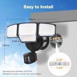 LUTEC 80W 9000LM LED Security Lights Motion Sensor Outdoor Lights, 4 Head LED Flood Lights Outdoor 5000K Daylight, IP65 Waterproof, Motion Detected Lights for Outside, House, Garage, Yard (Black)