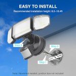 Abovizo 85W LED Security Lights Motion Sensor Light Outdoor, 8500LM, 6500K, IP65 Waterproof, 3 Head Motion Detected Flood Light for Garage, Yard, Porch (Black)