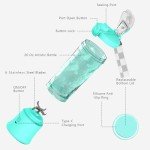 UPMSX Portable Blender for Smoothies, 21 Oz Mini Blender with 6 Blades, BPA Free Personal Blender for Shakes and Smoothies, USB Rechargeable Portable Blender Fruit Veggie for Home, Office, Camping