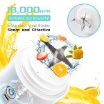 UPMSX Smoothie Blender, Personal Blender for Shakes and Smoothies with 6 Blades, 600ML Portable Blender Rechargeable USB with BPA Free Blender Cup and Lid, Mini Blender for Home, Travel