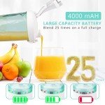 UPMSX Smoothie Blender, Personal Blender for Shakes and Smoothies with 6 Blades, 600ML Portable Blender Rechargeable USB with BPA Free Blender Cup and Lid, Mini Blender for Home, Travel