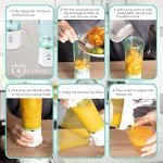 UPMSX Smoothie Blender, Personal Blender for Shakes and Smoothies with 6 Blades, 600ML Portable Blender Rechargeable USB with BPA Free Blender Cup and Lid, Mini Blender for Home, Travel