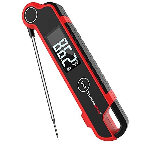 ThermoPro TP620 Instant Read Meat Thermometer Digital, Cooking Thermometer with Large Auto-Rotating LCD Display, Waterproof Food Thermometer Digital for Kitchen, BBQ, or Grill