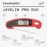 Lavatools Javelin® PRO Duo Ultra-Fast 1-Second Professional Digital Instant Read Meat Thermometer for Grill and Cooking, Auto-Rotating Backlit Display, IP65 Water Resistant, NSF Certified – Panda
