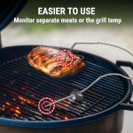 ThermoPro TP904 450 ft Wireless Meat Thermometer with 2 Probes, Meat Thermometer Digital Wireless for BBQ Oven, Bluetooth Meat Thermometer for Cooking, Smoker Thermometer for Chicken Steaks Poultry