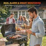 Meat Thermometer Wireless, 800FT WiFi Bluetooth Digital Thermometer with Smart APP, Temp Precise Improved by 100%, Instant Read Food Thermometer with Alerts for Oven Smoker BBQ Grill