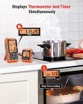 ThermoPro TP826 500FT Wireless Meat Thermometer, Dual Meat Probe Cooking Thermometer with HI/Low Alert, IPX4 Food Grill Thermometer, Outdoor Fryer Accessories for BBQ, Smoker, Oven, Grilling Gifts