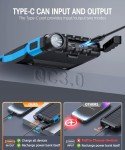 Power-Bank-Solar-Charger - 42800mAh Portable Charger,Solar Power Bank,External Battery Pack 5V3.1A Qc 3.0 Fast Charger Built-in Super Bright Flashlight (Blue)