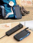 Power-Bank-Solar-Charger - 42800mAh Portable Charger,Solar Power Bank,External Battery Pack 5V3.1A Qc 3.0 Fast Charger Built-in Super Bright Flashlight (Blue)