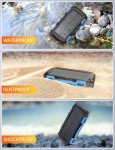 Power-Bank-Solar-Charger - 42800mAh Portable Charger,Solar Power Bank,External Battery Pack 5V3.1A Qc 3.0 Fast Charger Built-in Super Bright Flashlight (Blue)