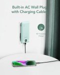 VEGER Portable Charger for iPhone with Built in Cables and Wall Plug, 10000mah Slim Fast Charging USB C Power Bank, Travel Essential Battery Pack Compatible with iPhone, iPad, Samsung etc(Green)