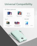 VEGER Portable Charger for iPhone with Built in Cables and Wall Plug, 10000mah Slim Fast Charging USB C Power Bank, Travel Essential Battery Pack Compatible with iPhone, iPad, Samsung etc(Green)