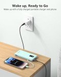 Charmast Portable Charger with Built-in Cables and Plug, 10000mAh USB C Power Bank Fast Charging 15W, External Battery Pack Slim, Travel Essentials Compatible with 16 15 14 13, Samsung Galaxy, iPad