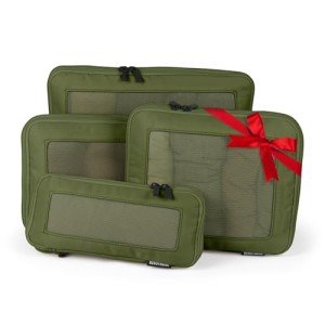 Aerotrunk Compression Packing Cubes for Travel - Luggage Organizer Bags - Double Zipper Packing Cubes for Suitcases (4-Pack, Olive Green)