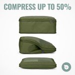 Aerotrunk Compression Packing Cubes for Travel - Luggage Organizer Bags - Double Zipper Packing Cubes for Suitcases (4-Pack, Olive Green)