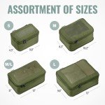 Aerotrunk Compression Packing Cubes for Travel - Luggage Organizer Bags - Double Zipper Packing Cubes for Suitcases (4-Pack, Olive Green)