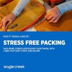 Eagle Creek Pack-It Reveal Packing Cubes Set XS/S/M - Durable, Ultra-Lightweight, Water-Resistant Ripstop Fabric Suitcase Organizers with Mesh Windows, Black