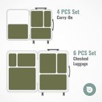 Aerotrunk Compression Packing Cubes for Travel - Luggage Organizer Bags - Double Zipper Packing Cubes for Suitcases (4-Pack, Olive Green)