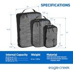 Eagle Creek Pack-It Reveal Packing Cubes Set XS/S/M - Durable, Ultra-Lightweight, Water-Resistant Ripstop Fabric Suitcase Organizers with Mesh Windows, Black
