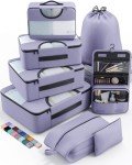 Veken 8 Set Packing Cubes for Suitcases, Travel Bag Organizers for Carry on Luggage, Suitcase Organizer Bags Set for Travel Essentials Travel Accessories in 4 Sizes(Extra Large, Large, Medium, Small)
