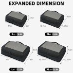 BAGAIL 4 Set/6 Set/8 Set Compression Packing Cubes Travel Accessories Expandable Packing Organizers(Black SquareMesh 6 Set)
