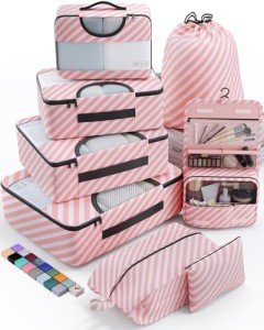 Veken 8 Set Packing Cubes for Suitcases, Travel Essentials for Carry on, Luggage Organizer Bags Set for Travel Accessories in 4 Sizes(Extra Large, Large, Medium, Small)