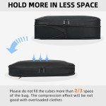 BAGAIL 4 Set/6 Set/8 Set Compression Packing Cubes Travel Accessories Expandable Packing Organizers(Black SquareMesh 6 Set)