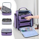BAFASO Essential Oil Storage with 2 Sheet Labels, Essential Oil Case Holds 72 Bottles (15ml - 30ml), Purple