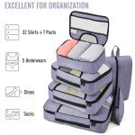 Veken 8 Set Packing Cubes for Suitcases, Travel Bag Organizers for Carry on Luggage, Suitcase Organizer Bags Set for Travel Essentials Travel Accessories in 4 Sizes(Extra Large, Large, Medium, Small)