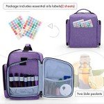 BAFASO Essential Oil Storage with 2 Sheet Labels, Essential Oil Case Holds 72 Bottles (15ml - 30ml), Purple