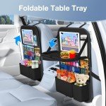 Oneyus Car Backseat Organizer with Table Tray, 9 Storage Pockets Backseat Car Organizer with Tablet Holder, Back seat Organizer for Kids Adult Road Trip Essentials Travel (2Pack)