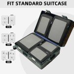 BAGAIL 4 Set/6 Set/8 Set Compression Packing Cubes Travel Accessories Expandable Packing Organizers(Black SquareMesh 6 Set)