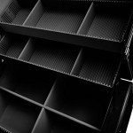 SHANY Essential Pro Makeup Train Case Cosmetic Box Portable Makeup Case Cosmetics Beauty Organizer Jewelry storage with Locks, Multi Compartments Makeup Box and Shoulder Strap - All Black
