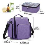 BAFASO Essential Oil Storage with 2 Sheet Labels, Essential Oil Case Holds 72 Bottles (15ml - 30ml), Purple