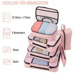 Veken 8 Set Packing Cubes for Suitcases, Travel Essentials for Carry on, Luggage Organizer Bags Set for Travel Accessories in 4 Sizes(Extra Large, Large, Medium, Small)