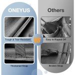 Oneyus Car Backseat Organizer with Table Tray, 9 Storage Pockets Backseat Car Organizer with Tablet Holder, Back seat Organizer for Kids Adult Road Trip Essentials Travel (2Pack)