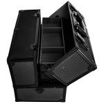 SHANY Essential Pro Makeup Train Case Cosmetic Box Portable Makeup Case Cosmetics Beauty Organizer Jewelry storage with Locks, Multi Compartments Makeup Box and Shoulder Strap - All Black