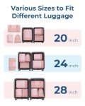 BAGSMART Hanging Compression Packing Cubes for Closet Organizers And Storage, 6 Set Suitcase Organizer Bags Set, Cruise Travel Essentials for Women, Black