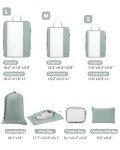 Gonex 8 Set Compression Packing Cubes for Travel, Expandable Mesh Packing Organizer for Travel Accessories, Travel Essentials with Toiletry Bag, Laundry Bag, Shoe Bag, Cable Bag for Suitcases, Gray