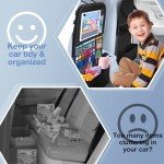 Oneyus Car Backseat Organizer with Table Tray, 9 Storage Pockets Backseat Car Organizer with Tablet Holder, Back seat Organizer for Kids Adult Road Trip Essentials Travel (2Pack)