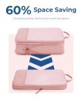 BAGSMART Hanging Compression Packing Cubes for Closet Organizers And Storage, 6 Set Suitcase Organizer Bags Set, Cruise Travel Essentials for Women, Black