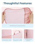 BAGSMART Hanging Compression Packing Cubes for Closet Organizers And Storage, 6 Set Suitcase Organizer Bags Set, Cruise Travel Essentials for Women, Black