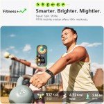 FITVII Ole Fitness Tracker, 1.6'' AMOLED Fitness Watch with 24/7 Heart Rate and Blood Pressure Monitor, Blood Oxygen Sleep Tracking Step Calories Counter IP68 Waterproof Activity Tracker for Women Men