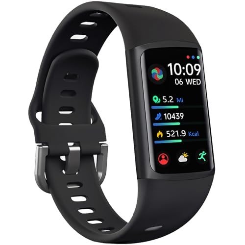 FITVII FINO 2 Slim Fitness Tracker with Blood Pressure, Blood Oxygen, 24/7 Heart Rate & Sleep Tracking, IP68 Waterproof Activity Trackers and Smart Watches with Step Counter, Pedometer for Women Men