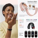 FITVII Ole Fitness Tracker, 1.6'' AMOLED Fitness Watch with 24/7 Heart Rate and Blood Pressure Monitor, Blood Oxygen Sleep Tracking Step Calories Counter IP68 Waterproof Activity Tracker for Women Men