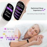 FITVII Ole Fitness Tracker, 1.6'' AMOLED Fitness Watch with 24/7 Heart Rate and Blood Pressure Monitor, Blood Oxygen Sleep Tracking Step Calories Counter IP68 Waterproof Activity Tracker for Women Men