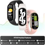 FITVII Ole Fitness Tracker, 1.6'' AMOLED Fitness Watch with 24/7 Heart Rate and Blood Pressure Monitor, Blood Oxygen Sleep Tracking Step Calories Counter IP68 Waterproof Activity Tracker for Women Men
