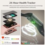 FITVII FINO 2 Slim Fitness Tracker with Blood Pressure, Blood Oxygen, 24/7 Heart Rate & Sleep Tracking, IP68 Waterproof Activity Trackers and Smart Watches with Step Counter, Pedometer for Women Men